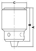 Drill chuck with key, 16mm-B18