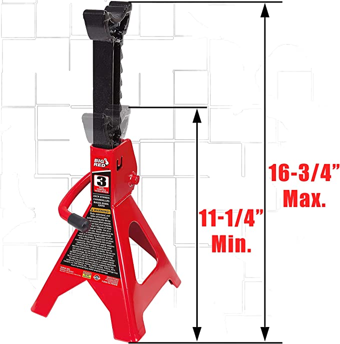 JACK STAND 3 TON CAPACITY &amp; SELF LOCKING SUPPORT